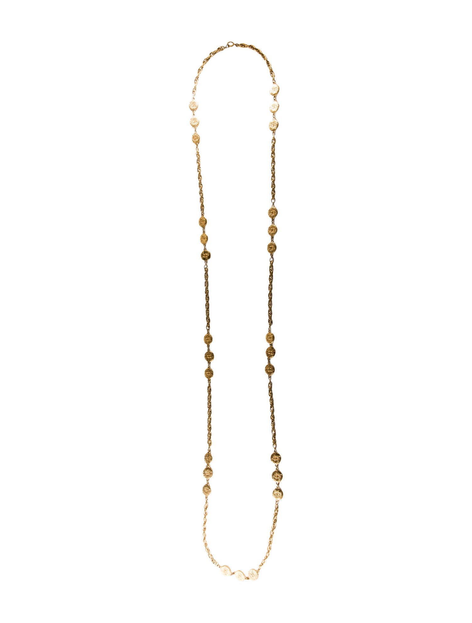Chanel Vintage CC Logo Station Long Necklace