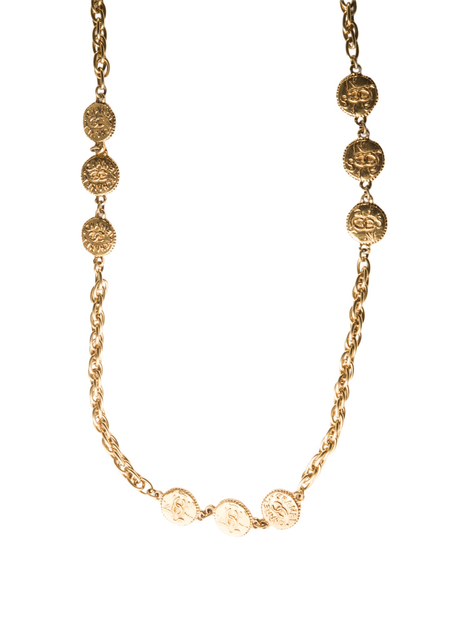 Chanel Vintage CC Logo Station Long Necklace