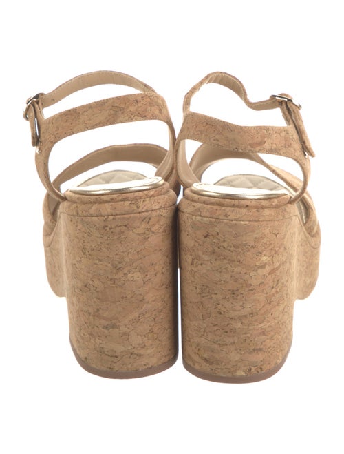 Chanel Interlocking CC Logo Leather Trim Embellishment Espadrilles