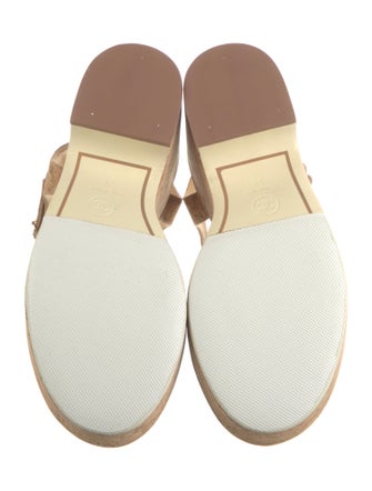 Chanel Interlocking CC Logo Leather Trim Embellishment Espadrilles