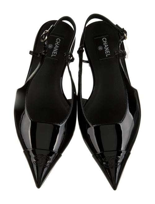 Chanel 2022 Interlocking CC Logo Slingback Flats