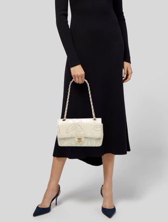 Chanel Medium Camellia Perforated Flap Bag