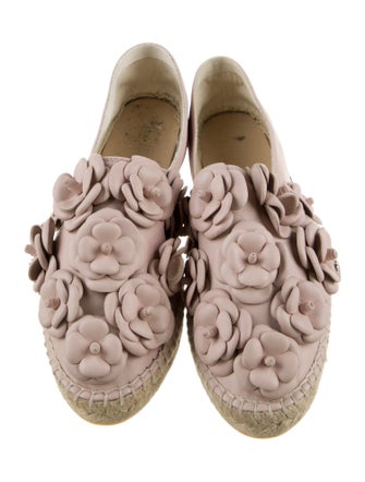 Chanel Interlocking CC Logo Leather Espadrilles