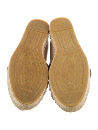 Chanel Interlocking CC Logo Leather Espadrilles