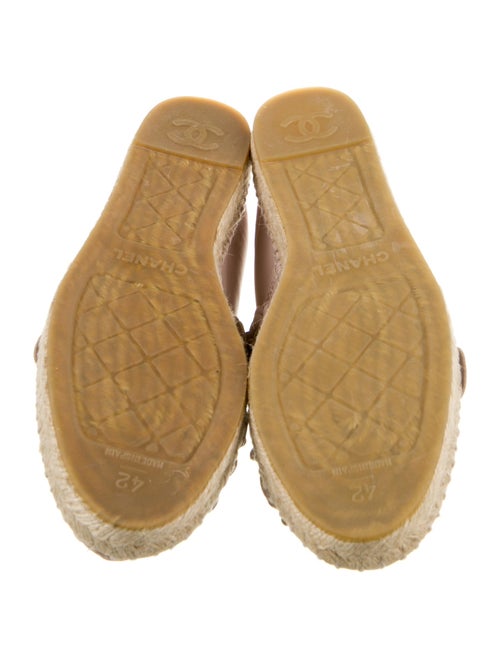 Chanel Interlocking CC Logo Leather Espadrilles