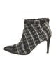 Chanel Interlocking CC Logo Tweed Boots