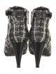 Chanel Interlocking CC Logo Tweed Boots
