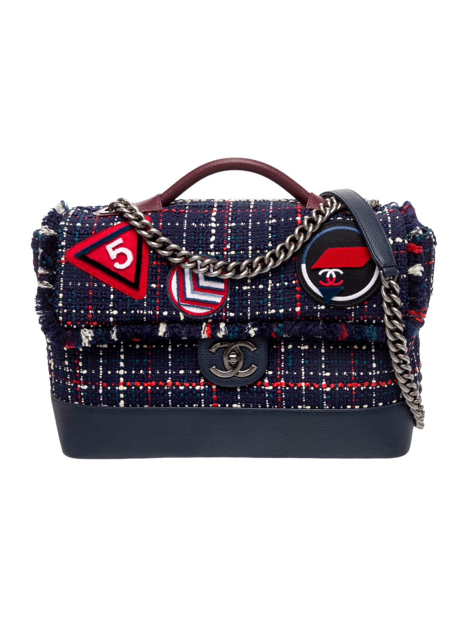 Chanel Airlines Tweed Trip Crest Flap Bag