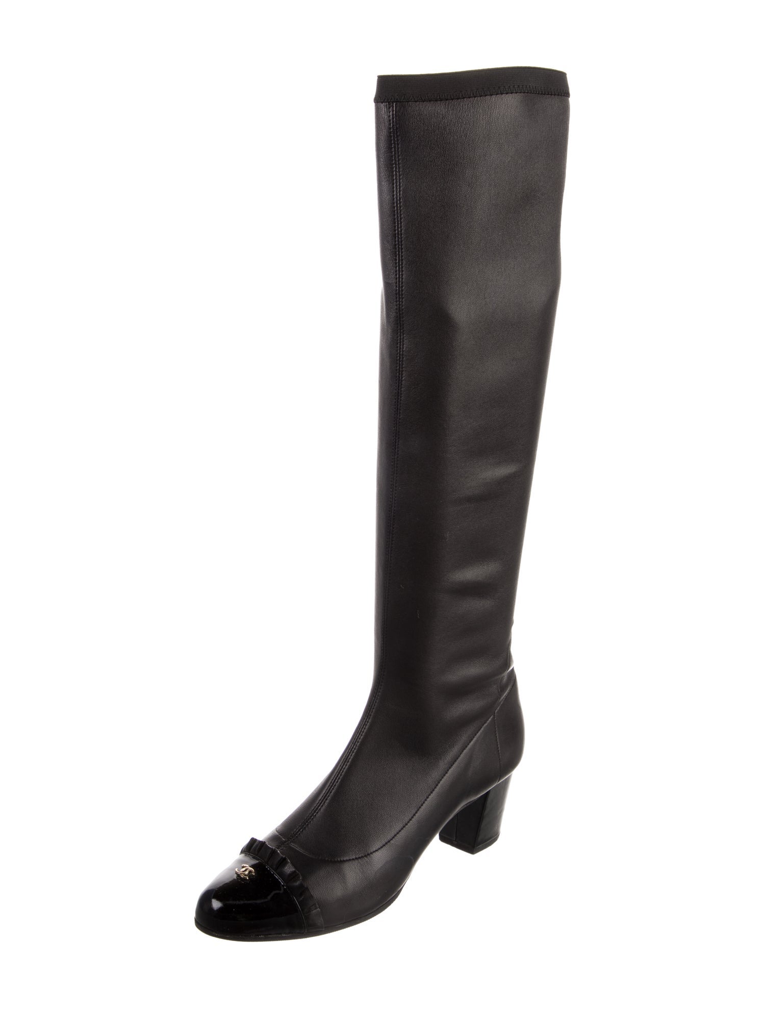 Chanel 2009 Interlocking CC Logo Riding Boots