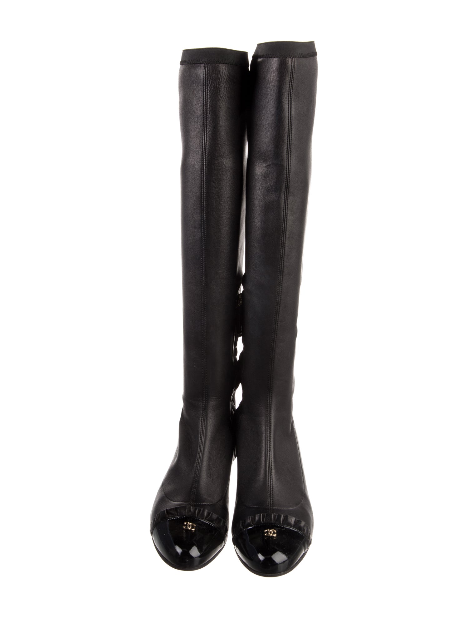 Chanel 2009 Interlocking CC Logo Riding Boots