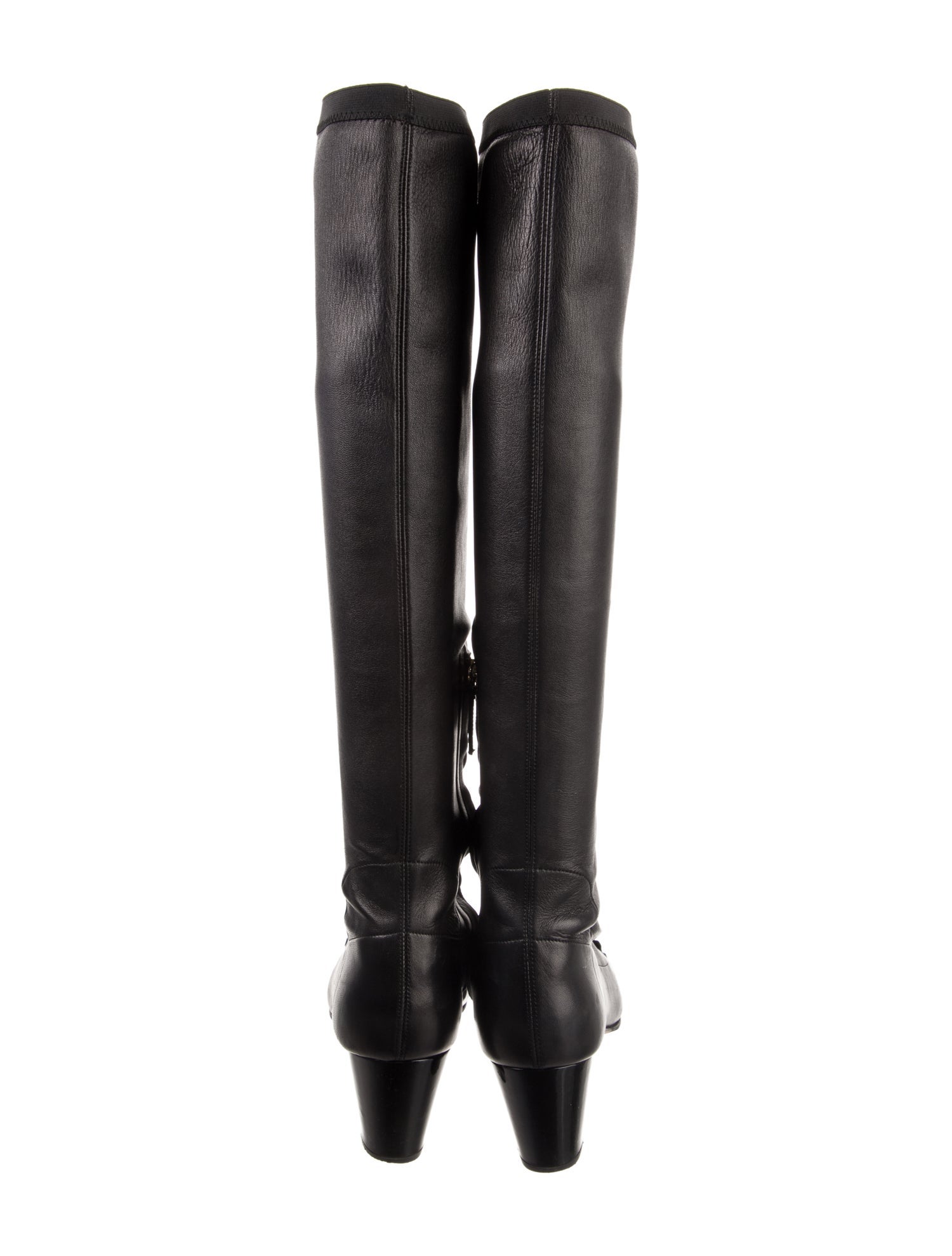 Chanel 2009 Interlocking CC Logo Riding Boots