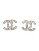 Chanel 2022 Strass CC Stud Earrings