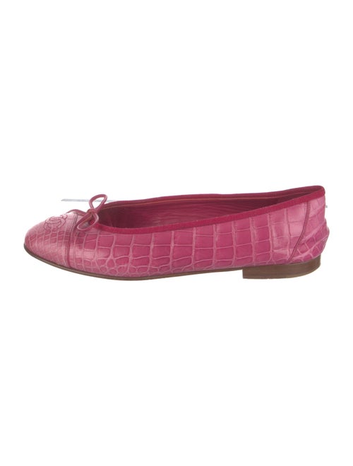 Chanel Interlocking CC Logo Alligator Ballet Flats