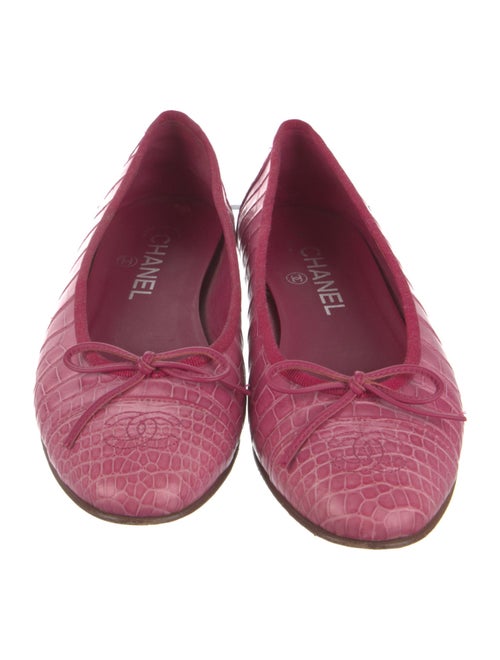 Chanel Interlocking CC Logo Alligator Ballet Flats