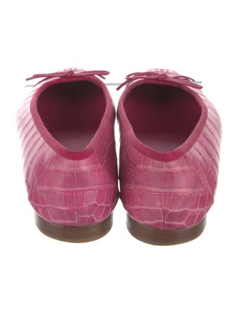 Chanel Interlocking CC Logo Alligator Ballet Flats