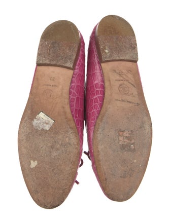 Chanel Interlocking CC Logo Alligator Ballet Flats