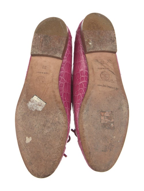 Chanel Interlocking CC Logo Alligator Ballet Flats