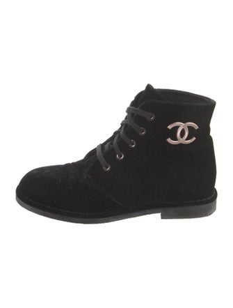 Chanel 2017 Interlocking CC Logo Combat Boots