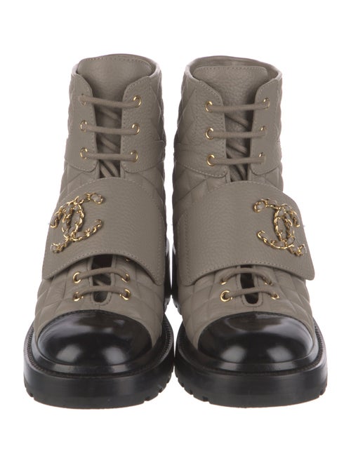 Chanel 2022 Interlocking CC Logo Combat Boots
