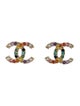 Chanel 2020 Strass CC Stud Earrings