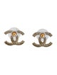 Chanel 2020 Strass CC Stud Earrings