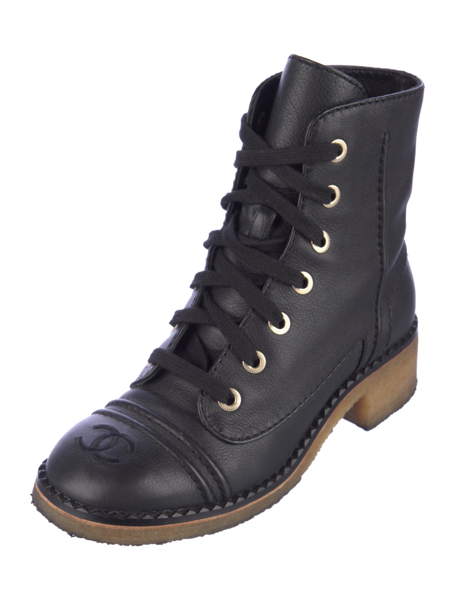 Chanel 2020 Interlocking CC Logo Combat Boots