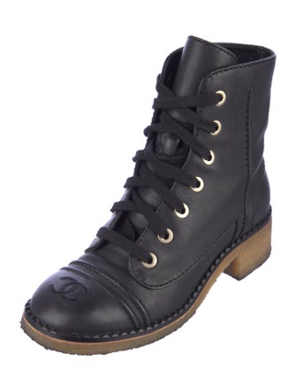 Chanel 2020 Interlocking CC Logo Combat Boots