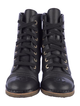 Chanel 2020 Interlocking CC Logo Combat Boots