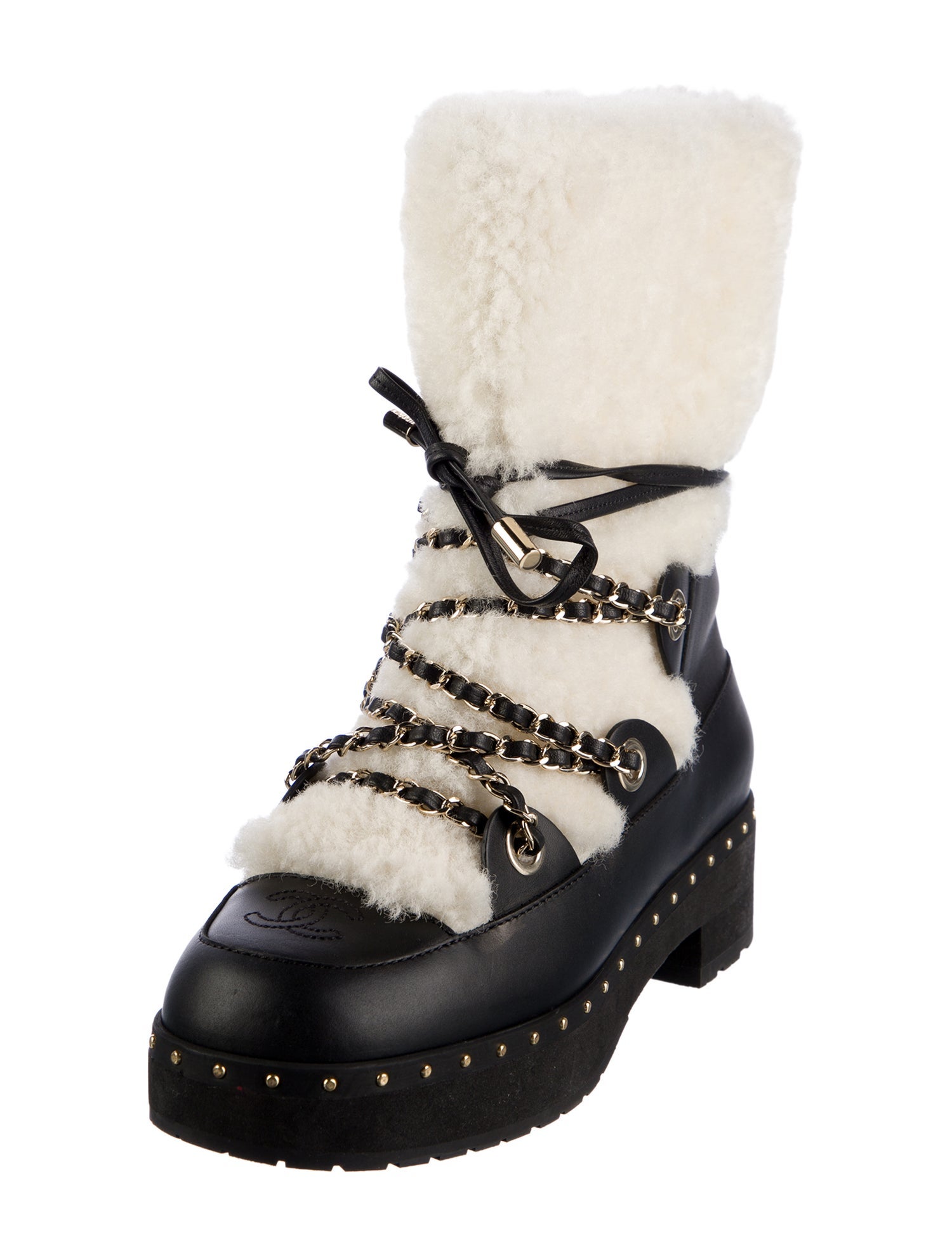 Chanel 2022 Coco Neige Combat Boots