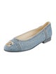 Chanel Interlocking CC Logo Denim Ballet Flats