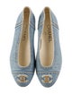 Chanel Interlocking CC Logo Denim Ballet Flats