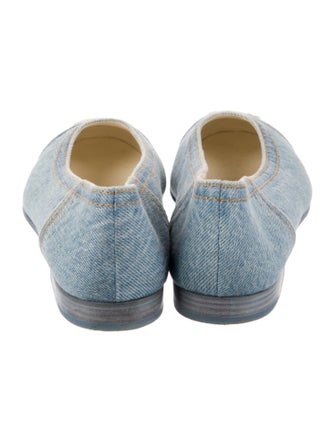 Chanel Interlocking CC Logo Denim Ballet Flats