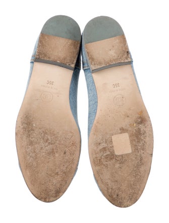 Chanel Interlocking CC Logo Denim Ballet Flats