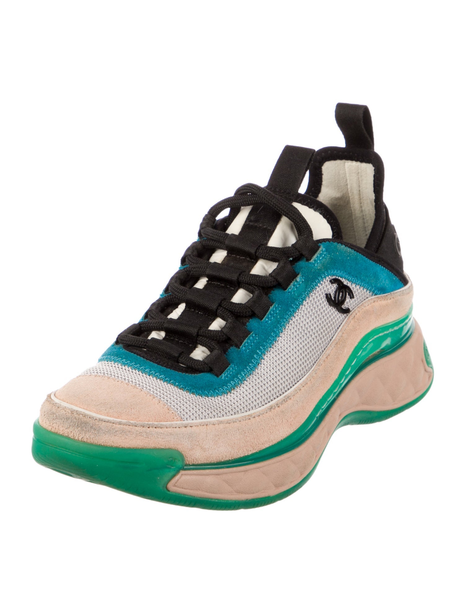 Chanel Interlocking CC Logo Mesh Athletic Sneakers