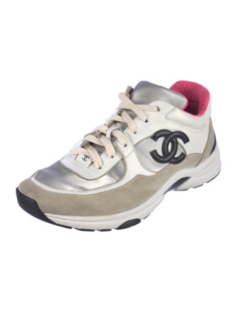 Chanel Interlocking CC Logo Leather Sneakers