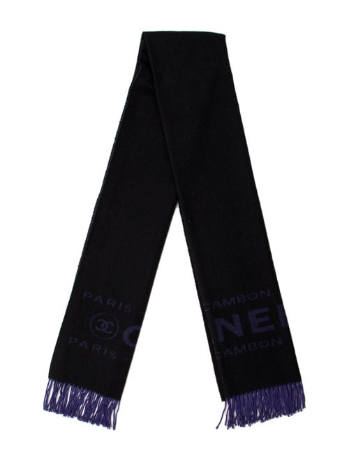 Chanel Cashmere Interlocking CC Logo Scarf