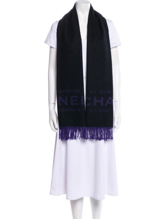 Chanel Cashmere Interlocking CC Logo Scarf