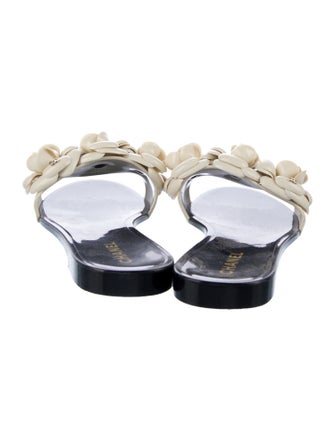 Chanel Interlocking CC Logo Rubber Slides