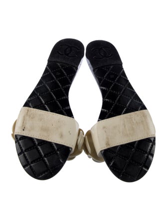 Chanel Interlocking CC Logo Rubber Slides