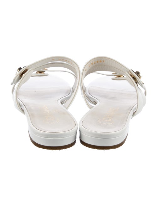 Chanel Interlocking CC Logo Leather Slides