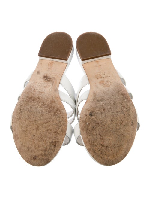 Chanel Interlocking CC Logo Leather Slides