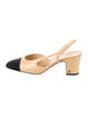 Chanel Interlocking CC Logo Goat Leather Slingback Pumps