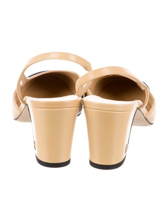 Chanel Interlocking CC Logo Goat Leather Slingback Pumps