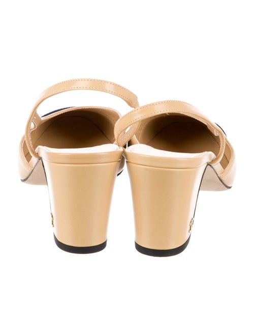 Chanel Interlocking CC Logo Goat Leather Slingback Pumps