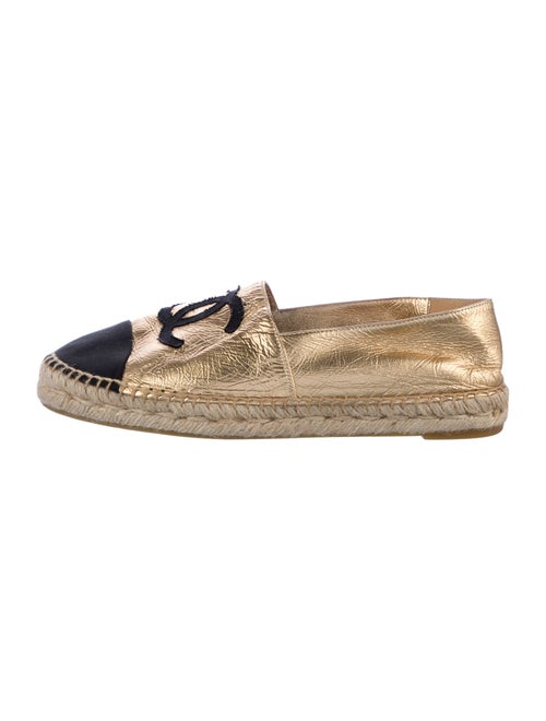 Chanel Interlocking CC Logo Leather Espadrilles
