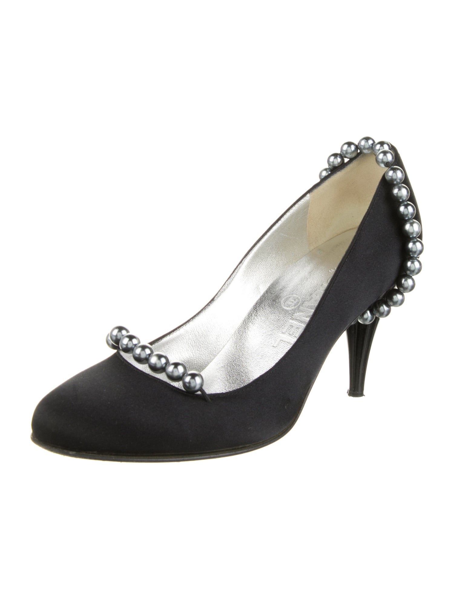 Chanel Vintage Faux Pearl Accents Pumps