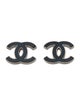 Chanel Leather CC Stud Earrings