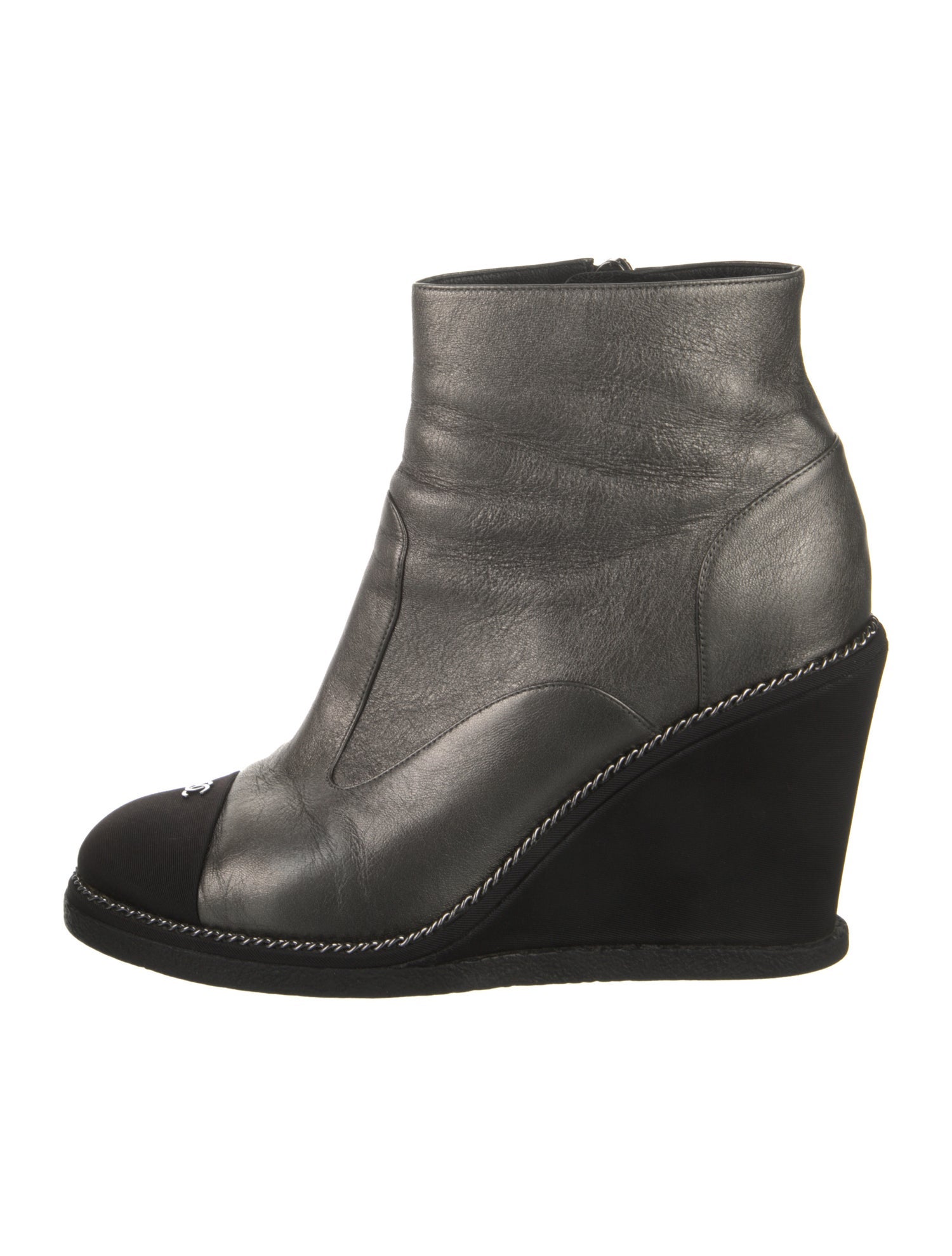 Chanel Interlocking CC Logo Leather Boots