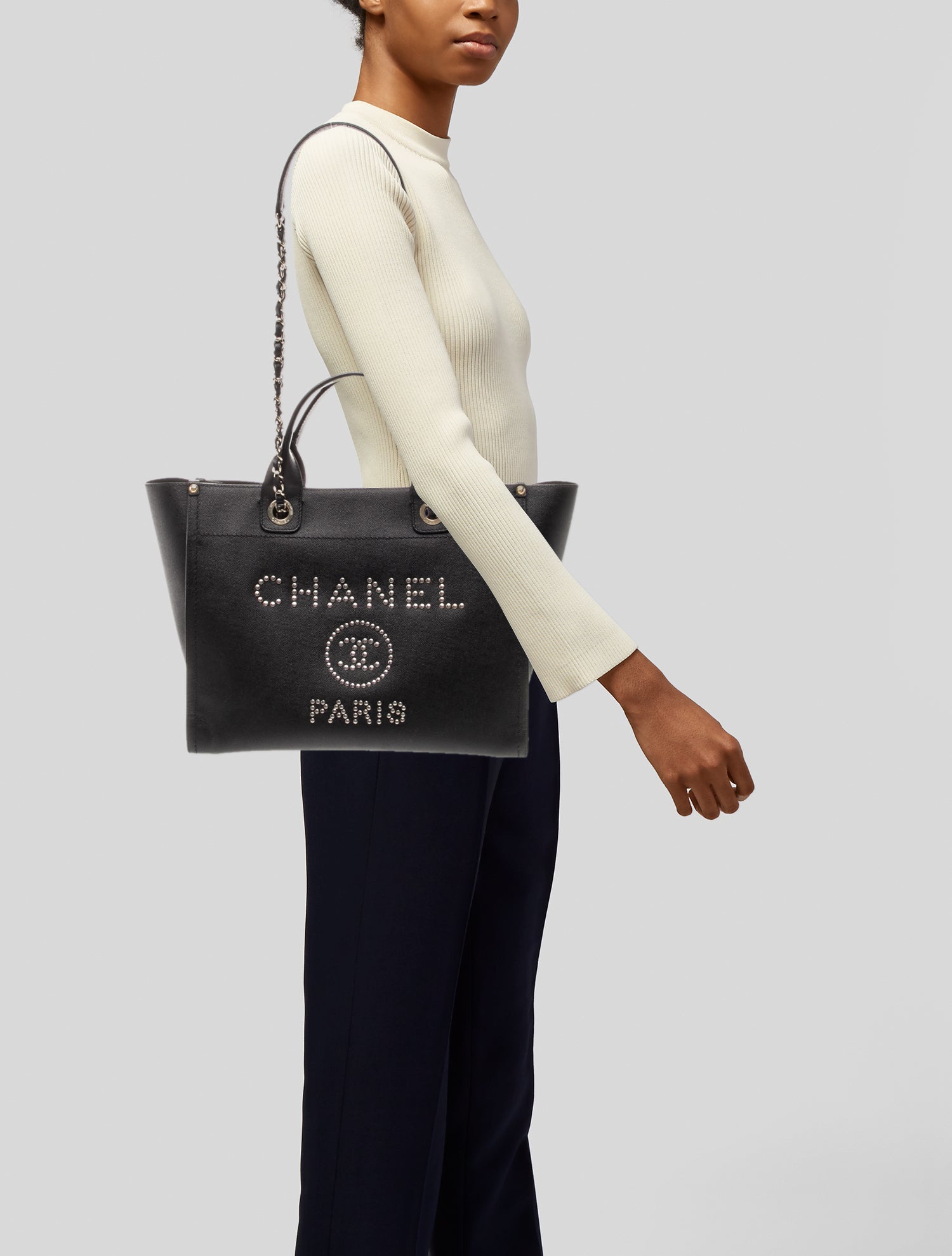 Chanel Small Studded Shopping Bag