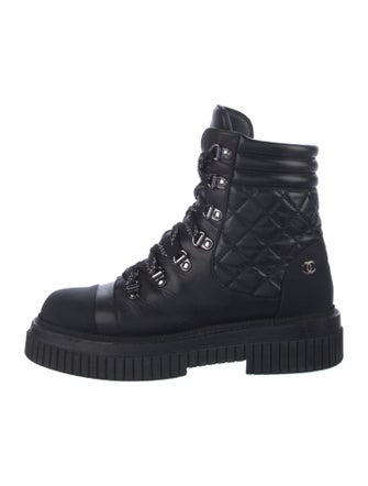 Chanel 2021 Interlocking CC Logo Combat Boots